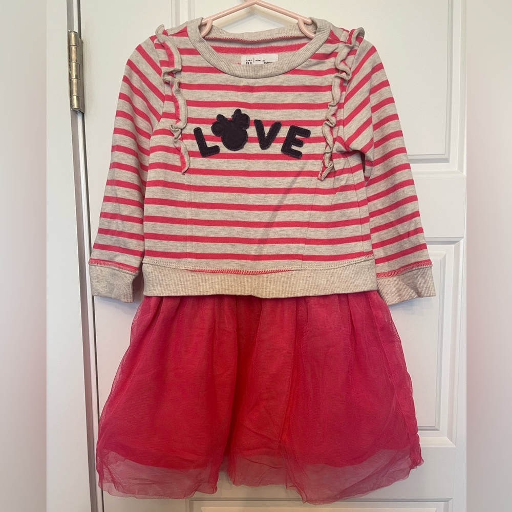 Gap Disney 4T Sweater Dress with attached tulle skirt